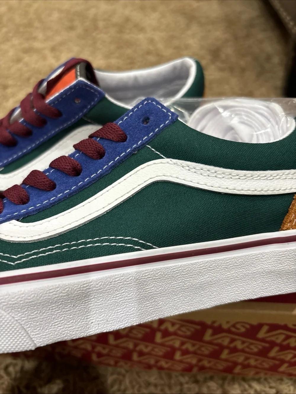Vans Old Skool Shoes Men Size 5.5 Women 7 Color Mix Suede Canvas New Blue Bottom